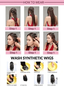 6PCS Curly Hair Synthetic Braided Hair Braided Bunches Natural Hair Bunches Extend Natural Black Synthetic Wigs And Women's Hair Waves 6 Bunches For Daily Wear - Black - View 10