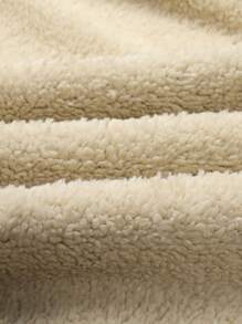 男士时尚休闲百搭秋冬季加厚保暖内衬连帽衫套装 - 黑色 - 查看 7