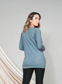 WOMEN'S BLOUSE KNITTING LA MODA WINTER - Xám - Xem 3