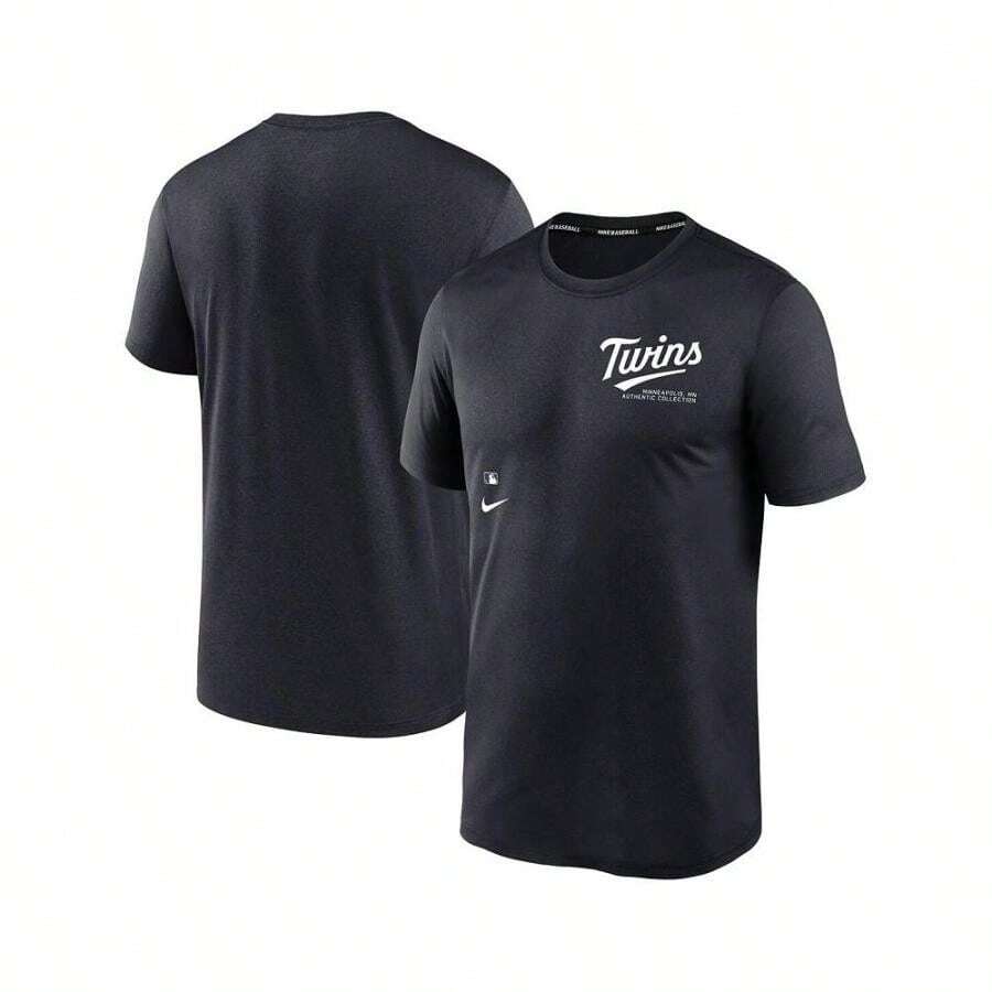 Nike Boyfriend Style Men's Navy Minnesota Twins Authentic Collecn Early Work Tri-Blend Performance T-Shirt - Navy - View 1