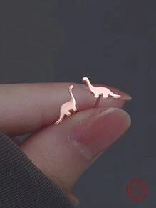 BALMORA 1pair Minimalist & Unique S925 Sterling Silver Cute Little Dinosaur Ear Studs For Girl/Women Daily Wear Birthday Gift