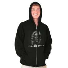 Funny I'll Be Back Bach Music Pun Zip Hoodie Sweatshirt Men - Black - View 1