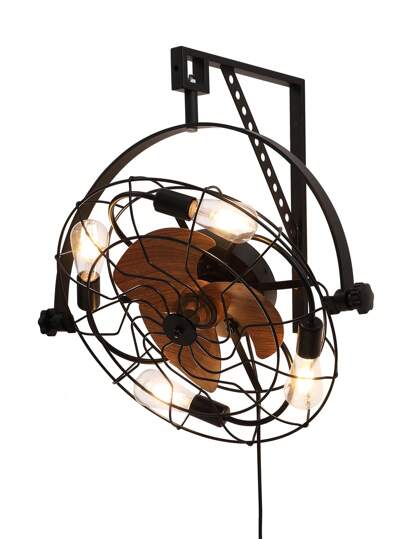 20" Fansconce, Wall Mounted Fan With Lights And Remote, Indoor/Outdoor Industrial Chandelier Fan For Garage, Commercial Use