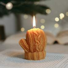 1 Peça de Molde de Silicone de Luva de Natal, Vela de Suéter, Decoração de Vela de Natal Feita à Mão, Decoração de Atmosfera de Feriado, Molde de Gesso, Resina, Cimento, Adequado para Presente de Natal, Festa, Aniversário, Casamento