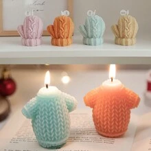 1 Peça de Molde de Silicone de Luva de Natal, Vela de Suéter, Decoração de Vela de Natal Feita à Mão, Decoração de Atmosfera de Feriado, Molde de Gesso, Resina, Cimento, Adequado para Presente de Natal, Festa, Aniversário, Casamento