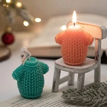 1 Peça de Molde de Silicone de Luva de Natal, Vela de Suéter, Decoração de Vela de Natal Feita à Mão, Decoração de Atmosfera de Feriado, Molde de Gesso, Resina, Cimento, Adequado para Presente de Natal, Festa, Aniversário, Casamento