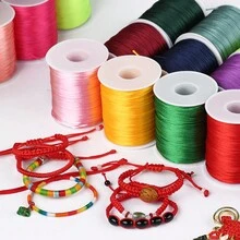 1 卷 7# 中国结尼龙绳，100 米（3973 英寸）长，DIY 工艺花边绳，多种颜色可选 - 藏青色 - 查看 5