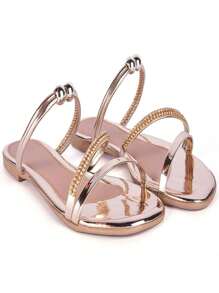 Women Flat Sandals - 金色 - 查看 1