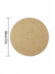 1-12pcs/Set Handwoven Paper Placemats, Natural Home Decor - Brown - View 13