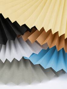1pc Solid Color No Tools Pleated Fabric Shades With Two Clips Light Filtering Paper Pleated Blinds With Adhesive No Drilling Self Adhesive Blinds Easy To Cut And Install,  Easy Pleated Curtain For Bedroom Living Room Office Bathroom