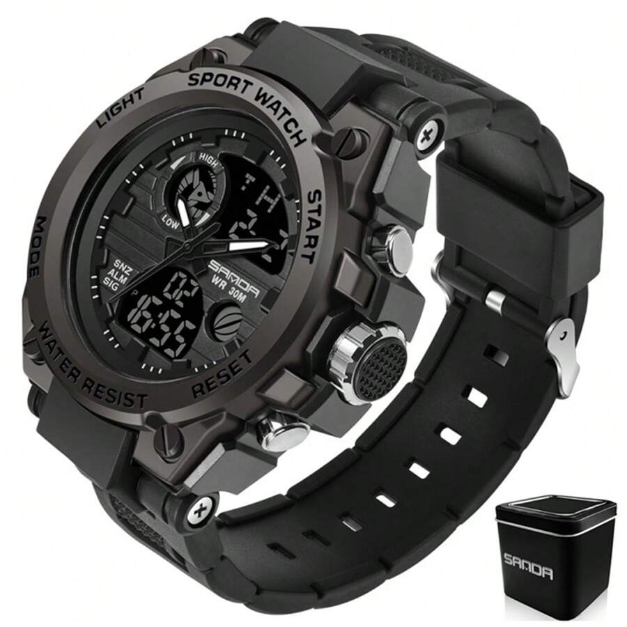 Reloj De Pulsera Táctico Militar Impermeable Para Hombre - Negro - Ver 1
