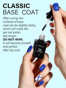 TOMICCA 3pcs/Set 15ml Clear Base Coat, Glossy Top Coat And Matte Top Coat, Requires UV Lamp Curing, Long-Lasting And Durable, Suitable For Home DIY Manicure Salon Or As A Gift For Ladies - 無色 - 查看 5