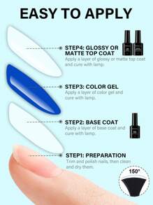 TOMICCA 3pcs/Set 15ml Clear Base Coat, Glossy Top Coat And Matte Top Coat, Requires UV Lamp Curing, Long-Lasting And Durable, Suitable For Home DIY Manicure Salon Or As A Gift For Ladies - 無色 - 查看 7