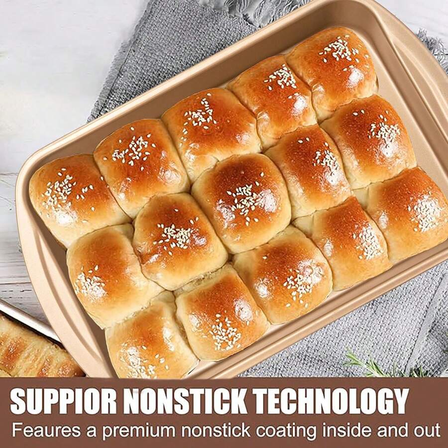 15 Inch Baking Sheet With Rack, Baking Pan Tray, Large NonStick Cookie