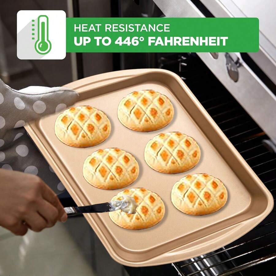 15 Inch Baking Sheet With Rack, Baking Pan Tray, Large NonStick Cookie