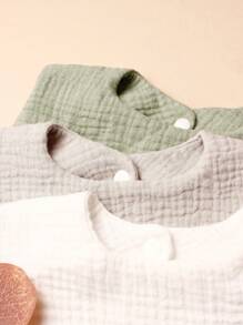 3pcs Candy-Colored Cloud Pattern Baby Bib Set, Suitable For Daily Use - Multicolor - View 2