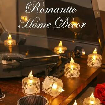 3pcs Crystal Cut Pattern Electronic Candle Lights LED Flameless Candle Lights For Indoor Outdoor Birthday Party Wedding Holiday Decoration, Back To School Valentine Day