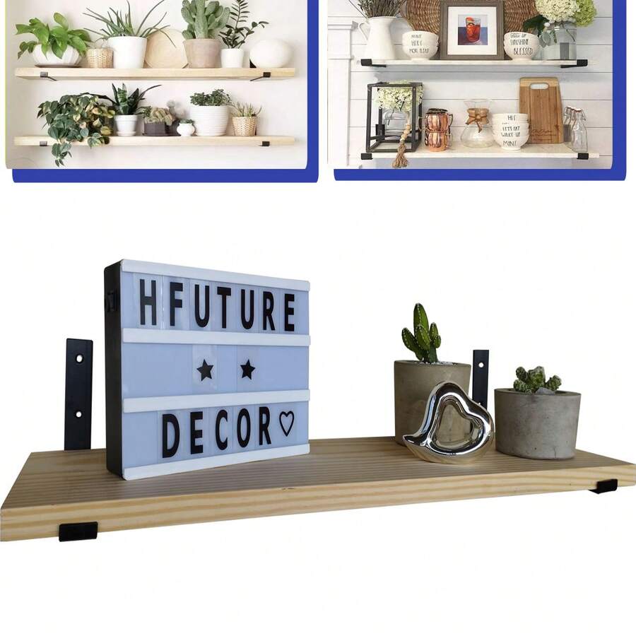 French Hand Industrial Shelf 60x20 Decoration Books - 黑與白 - 查看 1