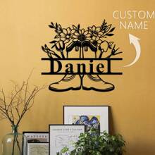 1 件定制花卉餐具框架花卉马金属园艺花卉框架金属墙艺术个性化餐厅名称标志装饰适用于房间 - 彩色 - 查看 10