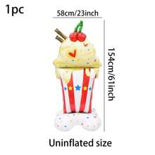 1pc, 61-Inch Large Base Popcorn/Ice Cream/Waffle Balloon - Fun Party Decoration For Weddings, Anniversaries And Engagements - Indoor/Outdoor Use - Multicolor - View 8