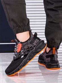 Tenis Hombre de Moda Sneakers Running , Zapatos Caballero Casuales , Hombre Transpirable Moda Sneakers Urban Tenis , Fitness , Zapatos Casual Hombre , Casual-Zapatos Deportivos Tenis Hombre Casuales de Moda Fashion Zapato Casual Hombre-Zapatilla Deportiva Transpirable Running Comoda - negro naranja - Ver 3