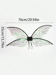 1 pieza Accesorio de disfraz de PVC de mariposa, alas de hada, accesorios de disfraz para actuación, Halloween - Multicolor - Ver 5