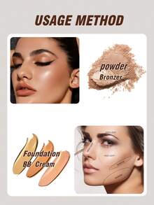 1pc Angle Foundation Make-Up Brush High Density Synthetic Makeup Brush Kabuki Brush Is Suitable For Foundation Liquid Foundation, Face Cream, Powder, Portable Travel Essential Makeup Tools - Brown - View 4