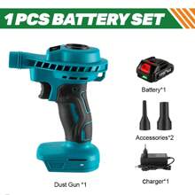 2 IN 1 Dual Use Mini Dust Blower For Power Tool Dust Cleaner For Computer, Keyboard Dust Cleaning,Vacuum Inflator Pump Set - Blue - View 2