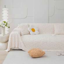 Plush Jacquard Cartoon Animal Pattern Sofa Blanket Coverlet Couch Cover Furniture Decorative Fabric, Pet Friendly