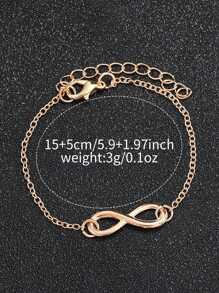 2pcs/Set Women's Casual Steel Strap Quartz Wrist Watch With Square Dial & 8-Shaped Bracelet