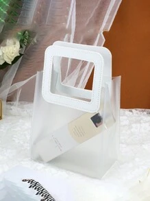 10 Stücke/1 Stück gefrostete transparente runde Handtasche, Valentinstag Geschenktüte, Hochzeitsgeschenktüte, Bonbon Brautjungfer Geschenktüte, Schmuckgeschäft Tasche, Brautjungfer Hochzeitsgeschenktüte, Geschenkverpackungstasche, Bekleidungsshoppingtasche süße Handtasche, Handtasche, Valentinstag Geschenktüte, geeignet für Valentinstagblumen, Influencer-Verkaufsstände, Hochzeitsgeschenke, Brautjungferngeschenke etc. - hergestellt aus PP-Material, Heimdekoration, Weihnachtsgeschenke, Haushaltsgeschenke, Raumdekoration, Muttertagsgeschenk