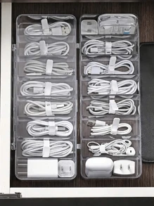 1 Stück staubdichte Kabel Aufbewahrungsbox, Hub Sortierbox, Schreibtisch Kabel Aufbewahrungsbox, Ladekabel für Handy, Kabelhalterung für Netzkabel