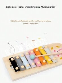 1 件儿童木制敲击玩具，早教益智玩具，锻炼儿童颜色识别和手眼协调能力，玩具锤，拼图，玩具 - 多色 - 查看 7