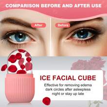 1pc Striped Facial Ice Roller - Pink - View 4