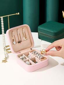 1pc Portable Jewelry Box For Earrings, Rings, Necklaces - Multicolor - View 3