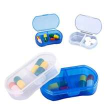 12pcs Mini Portable Pill Box, 2-Compartment Plastic Pill Organizer Case, Suitable For Medications, Vitamins, And Supplements, Great For Travel - Multicolor - View 3