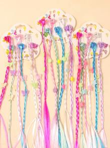 6pcs/Set Kids Colorful Braids Hair Clips, Hair Accessories For Stage Performance