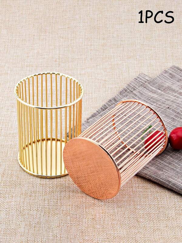 1 Peça Suporte de Caneta Metálico de Estilo Nórdico Minimalista, Balde de Armazenamento Resistente para Artigos de Papelaria e Pincéis de Maquiagem, Suporte de Caneta Multifuncional para Armazenamento de Itens Diversos na Escrivaninha, para Escritório ou Estudo, Adequado para Estudantes Voltando à Escola