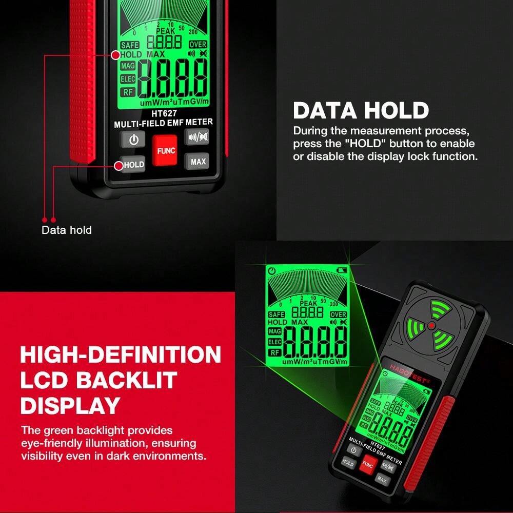 EMF Meter EMF Detector 3In1 Portable Field Radiation