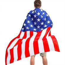 美国国旗服装斗篷美国太阳镜和美国国旗头带腕带男女 7 月 4 日独立日庆祝活动、万圣节派对 - 彩色 - 查看 3