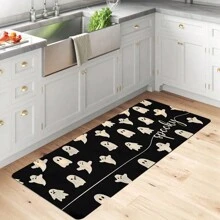 1pc Thickened 0.47 Inch/1.2cm Festive Kitchen Mat, Little Ghost Printing Kitchen Rug, Easy To Clean, Stain Resistant, Anti-Slip, Machine Washable Polyester Rug, Perfect For Living Room, Bedroom, Hallway, Bathroom, Laundry Room, Home Decor Decor, Home Decor - Multicolor - View 12