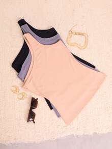 Women's Single Shoulder Ribbed Tank Top Kit In Ribana - Lựa chọn 2 - Xem 2