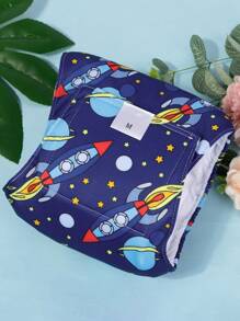 1件卡通印花可水洗可重复使用男狗尿布腹带 - 彩色 - 查看 5