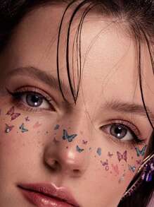 4 Styles/Set Face Makeup Temporary Tattoo Stickers Freckle Butterfly Waterproof Fake Tattoo Stickers For Party Decoration - Multicolor - View 9