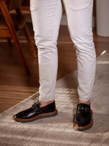 Men's Shoes + Belt And Wallet Dublin Oxford Tratorado Social Modern Casual Loafers - 黑色 - 查看 2