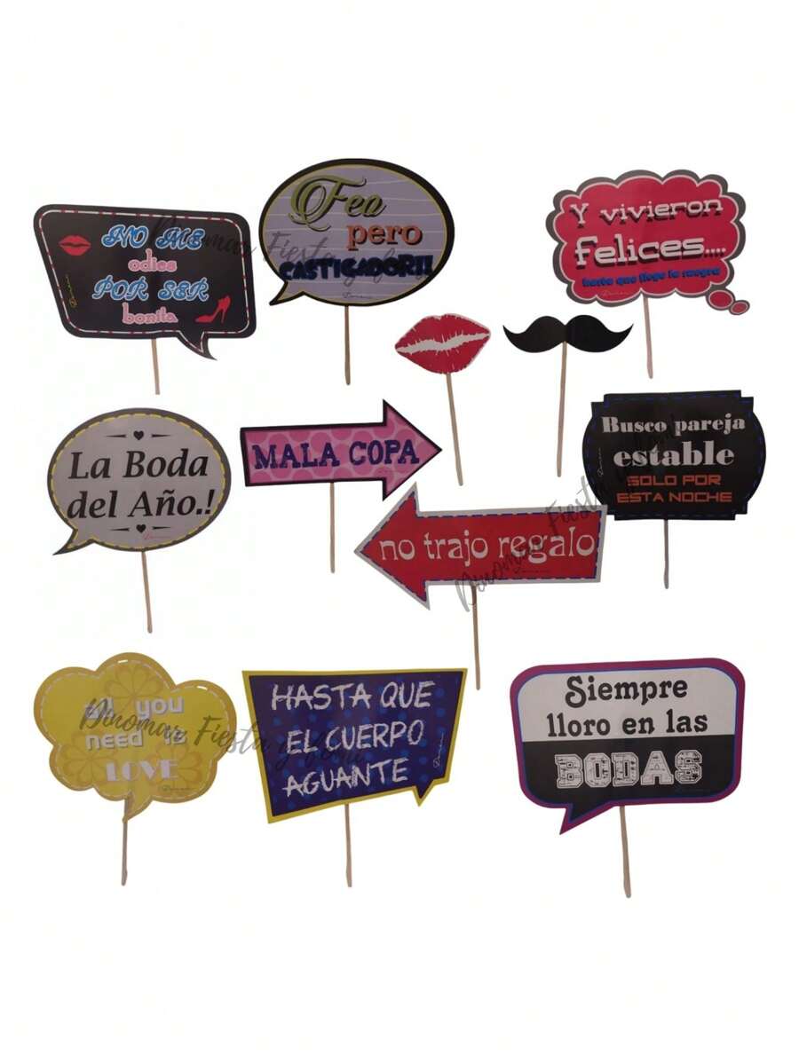 Letrero Para Selfie Boda Fiesta Decoracion Photo Selfie Fotos Bodas Novios - Multicolor - Ver 1