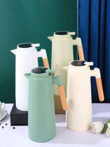 Bottle With Digital Thermometer Hot And Cold Coffee 1 Liter Wooden Handle - 彩色 - 查看 10