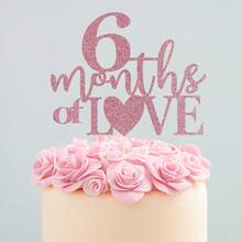 6 Months Of Love Cake Topper,6 Months Birthday Cake Topper,Happy 1/2 Birthday Party Decorations,Half Year Birthday Party Decor,Hal* Way To One First Birthday Party Supplies Rose Gold - Rusty Rose - View 1