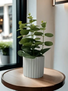 1 chiếc lá tiền xanh nhân tạo cây cảnh, bình hoa trang trí nhà cửa, ngày lễ tình nhân, quà tặng - màu xanh lá - Xem 10