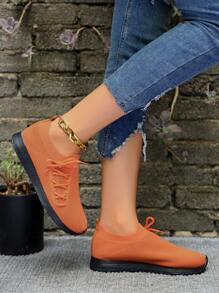 4-Season Slip-Resistant Thick Sole Mesh Casual Sports Shoes For Women, Plus Size, Lace Up, Fashion Crisscross Athletic Sneakers